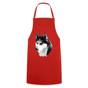 Husky tête grande - Tablier de cuisine - rouge - Devant - AI Model Male 185 dark (185cm)