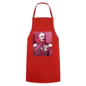 Wilhelm II #5 - Popart 2.0 Kaiserreich Edition - Kochschürze - Rot - Vorne - AI Model Male 185 dark (185cm)
