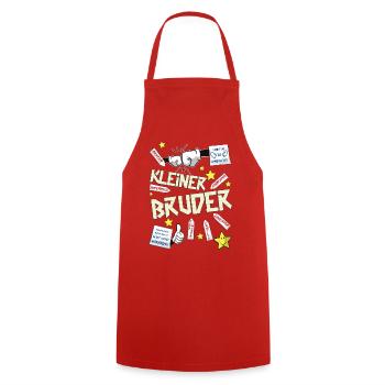 kleiner Bruder - Kochschürze - Rot - Vorne - AI Model Male 185 dark (185cm)