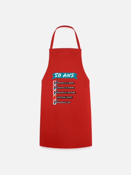 50 ans- Nouvelle libido - Tablier de cuisine - rouge