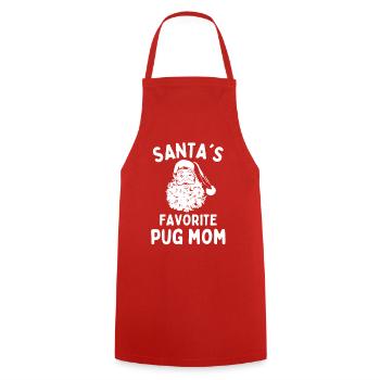 Weihnachten Mops mom Santa's Favorite Mops - Kochschürze - Rot - Vorne - AI Model Male 185 dark (185cm)