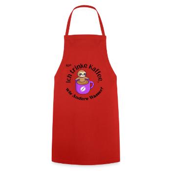 Ich trinke Kaffee - Kochschürze - Rot - Vorne - AI Model Male 185 dark (185cm)