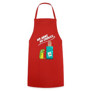 No arms, no cookies, funny dino - Cooking Apron - red - Front - AI Model Male 185 dark (185cm)