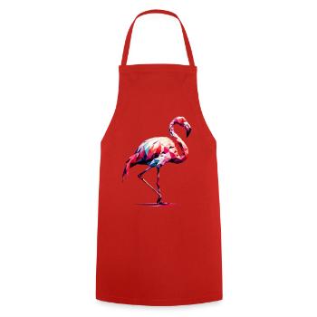 Polygonaler Flamingo - Kochschürze - Rot - Vorne - AI Model Male 185 dark (185cm)