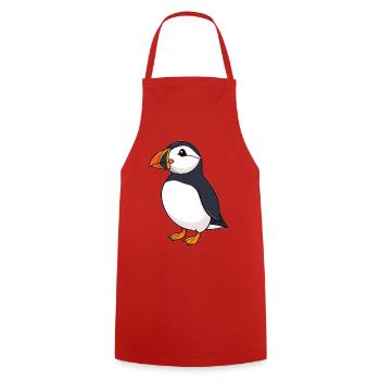 Papageientaucher Puffin - Kochschürze - Rot - Vorne - AI Model Male 185 dark (185cm)