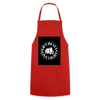 Slogan de motivation avec motif de poing - Tablier de cuisine - rouge - Devant - AI Model Male 185 dark (185cm)