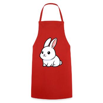 Breloque lapin mignon en pastel - Tablier de cuisine - rouge - Devant - AI Model Male 185 dark (185cm)
