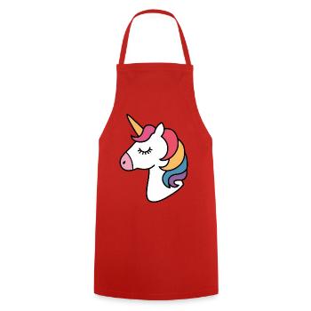 licorne arc-en-ciel - Tablier de cuisine - rouge - Devant - AI Model Male 185 dark (185cm)