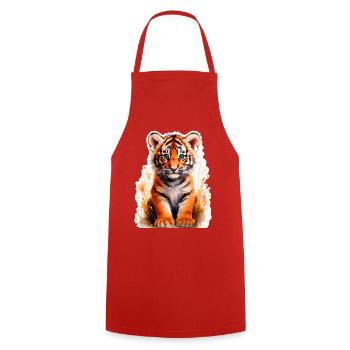 Petit tigre - Tablier de cuisine - rouge - Devant - AI Model Male 185 dark (185cm)