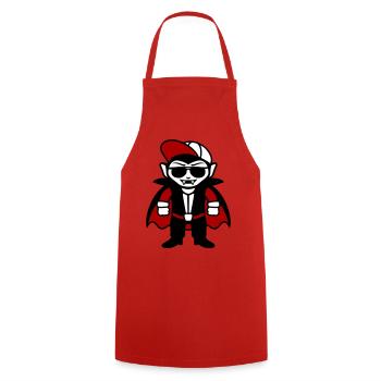 Dessin animé de vampire cool avec lunettes de soleil et casquette - Tablier de cuisine - rouge - Devant - AI Model Male 185 dark (185cm)