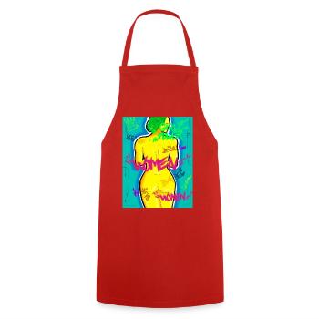 Femme Graffiti Puissance et Couleurs - Tablier de cuisine - rouge - Devant - AI Model Male 185 dark (185cm)