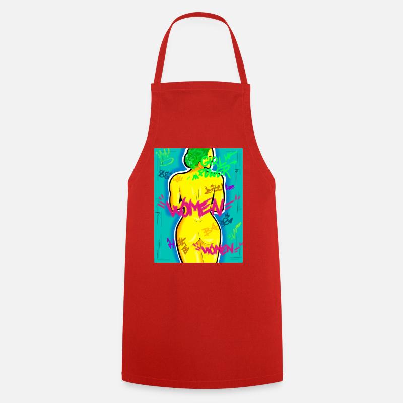 Femme Graffiti Puissance et Couleurs - Tablier de cuisine - rouge