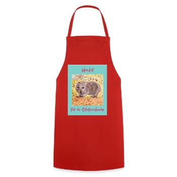 Wombat Shelter Seeker Illustration - Cooking Apron - red - Front - AI Model Male 185 dark (185cm)