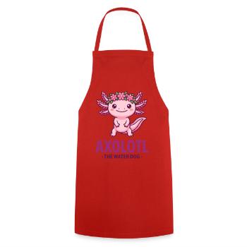 AXOLOTL DER WASSERHUND Niedliche rosa Blumenkrone - Kochschürze - Rot - Vorne - AI Model Male 185 dark (185cm)