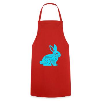 Cyber Rabbit Circuit Board Tech Vector - Cooking Apron - red - Front - AI Model Male 185 dark (185cm)