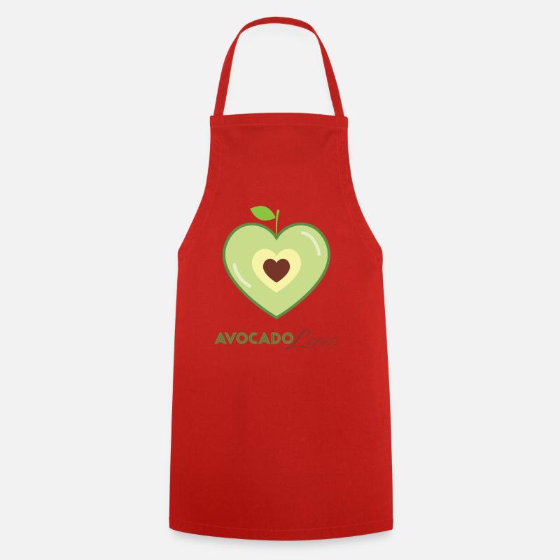 Avocado Herz Liebe - Kochschürze - Rot