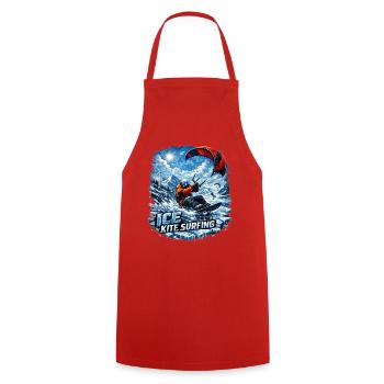 WINTER KITE SURFING - Cooking Apron - red - Front - AI Model Male 185 dark (185cm)