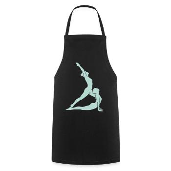 Yoga Silhouette - Kochschürze - Schwarz - Vorne - AI Model Male 185 dark (185cm)