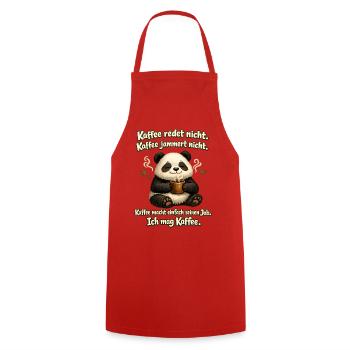 Kaffee Redet Nicht Kaffee Jammert Nicht Panda - Kochschürze - Rot - Vorne - AI Model Male 185 dark (185cm)