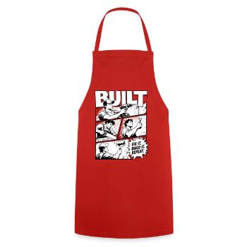 Built Fix It Build It Repeat - Kochschürze - Rot - Vorne - AI Model Male 185 dark (185cm)