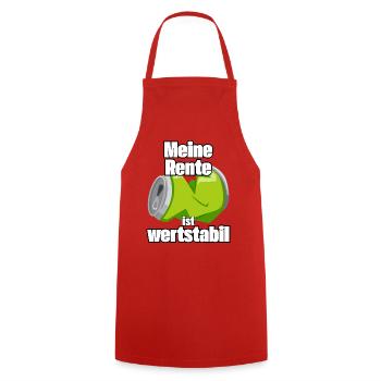 Meine Rente bleibt stabil - Kochschürze - Rot - Vorne - AI Model Male 185 dark (185cm)