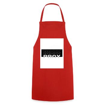 Texte géométrique de l’écho prié - Tablier de cuisine - rouge - Devant - AI Model Male 185 dark (185cm)