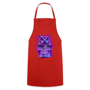 Soyez sage comme un hibou Néon Design - Tablier de cuisine - rouge - Devant - AI Model Male 185 dark (185cm)
