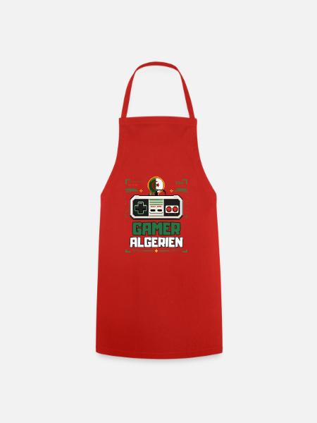 Algerische Gamer-Pixelkunst – Retro-Gaming Algerien - Kochschürze - Rot