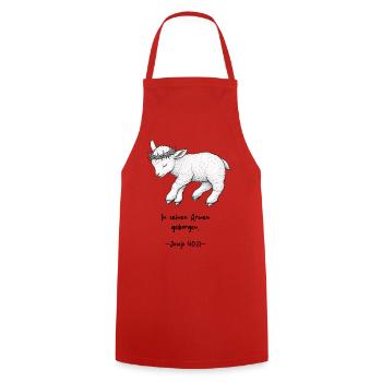 Lamm Gottes – Frieden - Kochschürze - Rot - Vorne - AI Model Male 185 dark (185cm)