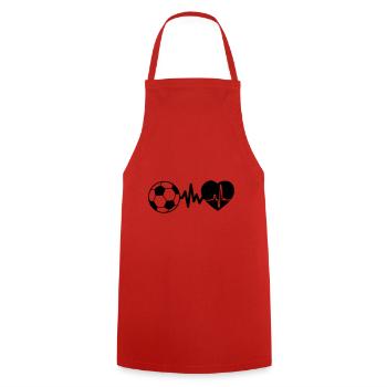 soccer - Cooking Apron - red - Front - AI Model Male 185 dark (185cm)