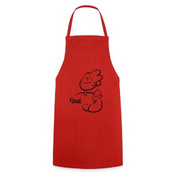 Illustration Père et Fils - Tablier de cuisine - rouge - Devant - AI Model Male 185 dark (185cm)