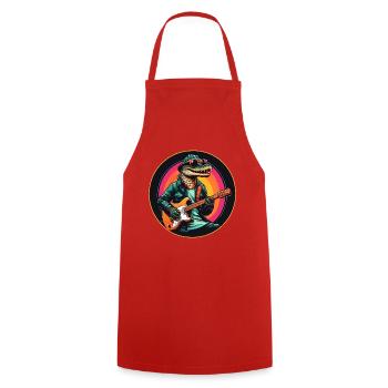 Cool crocodile alligator playing guitar - Cooking Apron - red - Front - AI Model Male 185 dark (185cm)