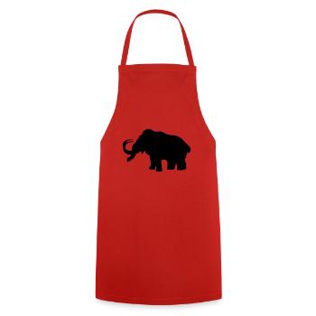 Prehistoric Ice Age mammoth elephant - Cooking Apron - red - Front - AI Model Male 185 dark (185cm)