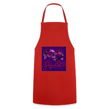 Je t'aime - Tablier de cuisine - rouge - Devant - AI Model Male 185 dark (185cm)