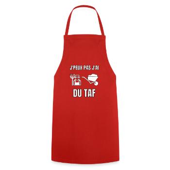 J’peux pas j’ai du taf - Tablier de cuisine - rouge - Devant - AI Model Male 185 dark (185cm)
