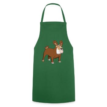 Bulldog in a bunny costume - easter bunny easter - Cooking Apron - green - Front - AI Model Male 185 dark (185cm)