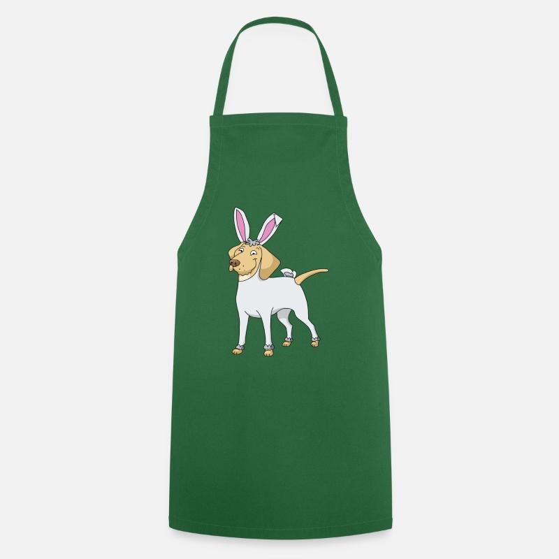 Labrador Golden Retriever comme Pâques Lapin de Pâques - Tablier de cuisine - vert foncé