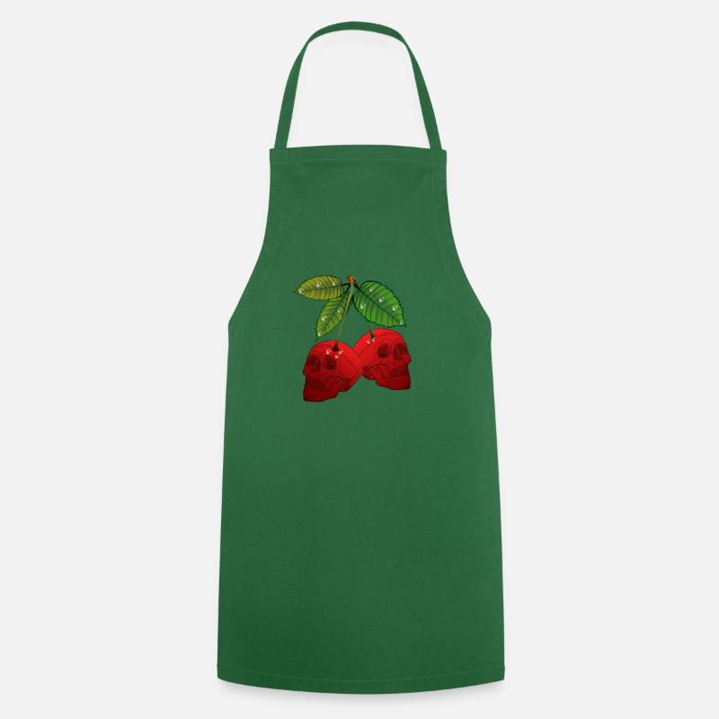 Crâne de cerise - Tablier de cuisine - vert foncé