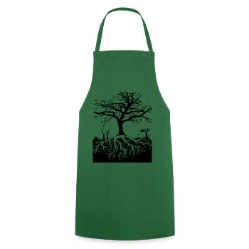 Arbre de vie Arbre chanceux, espoir - Tablier de cuisine - vert foncé - Devant - AI Model Male 185 dark (185cm)