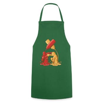 Ketchup vs Senf Epischer Kamp Fast Food Geschenk - Kochschürze - Grün - Vorne - AI Model Male 185 dark (185cm)