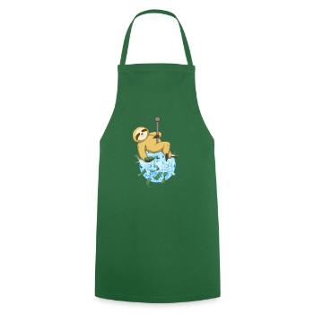 Sloth Disco Party Gift - Cooking Apron - green - Front - AI Model Male 185 dark (185cm)