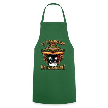 Mexikanisch Totenkopf Mexiko Sombrero Geschenkidee - Kochschürze - Grün - Vorne - AI Model Male 185 dark (185cm)