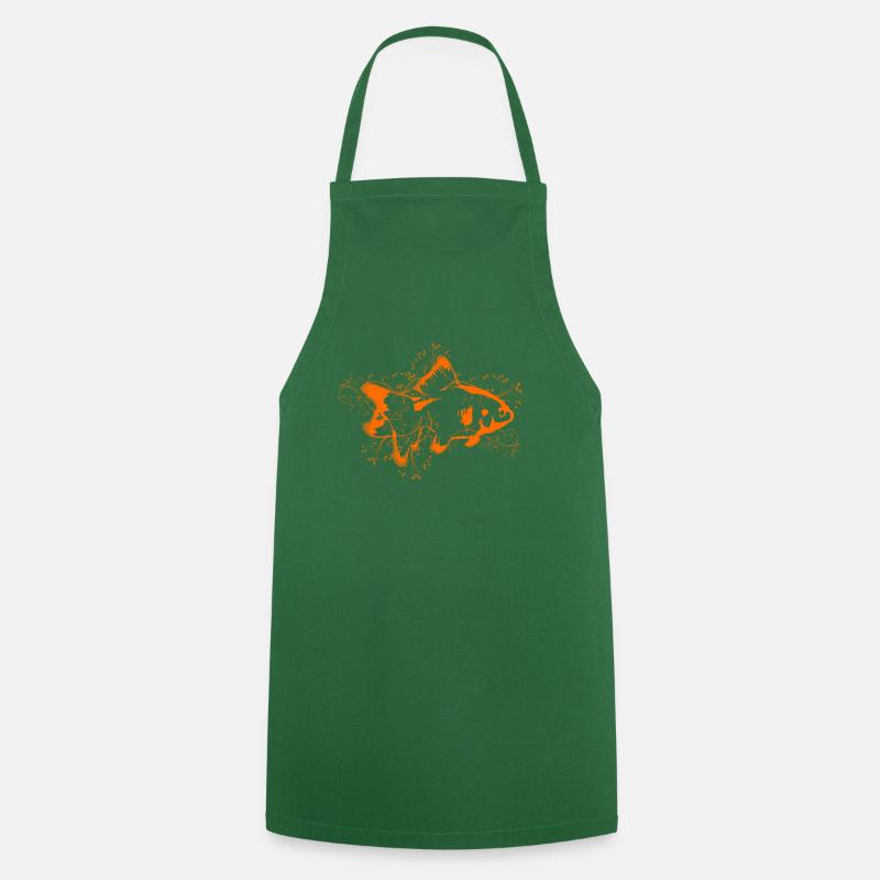 poisson rouge - Tablier de cuisine - vert foncé
