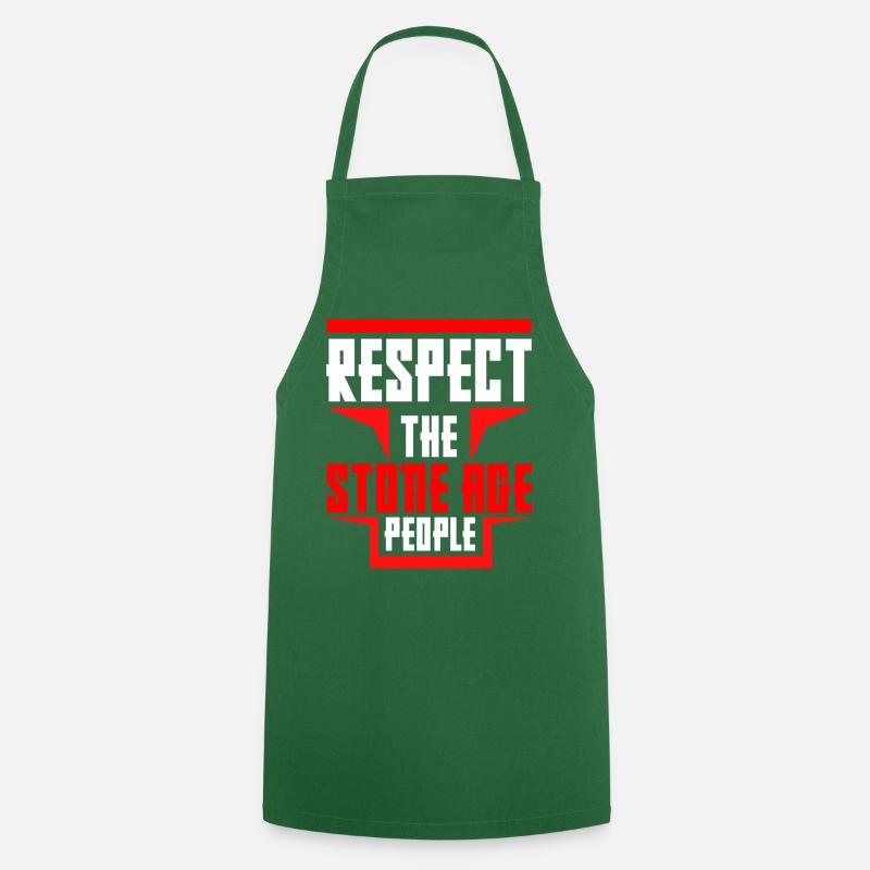 Stone Age Design - Cavemen and Dinosaurs - Cooking Apron - green