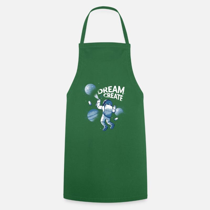 Dream Create - Astronaut Grafitti - Tablier de cuisine - vert foncé