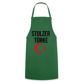 Turk Turkey proud half moon star holiday gift - Cooking Apron - green - Front - AI Model Male 185 dark (185cm)