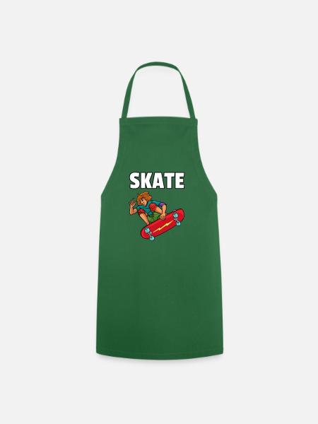 Skateboarding Skateboard Skate Skater Gift - Cooking Apron - green