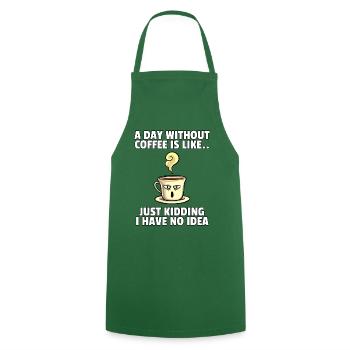 Café café buveur café fatigué cadeau du matin - Tablier de cuisine - vert foncé - Devant - AI Model Male 185 dark (185cm)