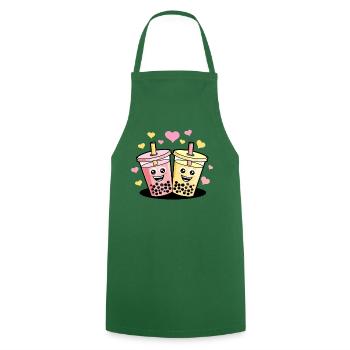 Bubble Tea Pearl Milk Tea Boba Tea Milk Gift - Cooking Apron - green - Front - AI Model Male 185 dark (185cm)