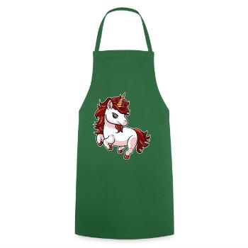 Unicorn Red Hair Redhead Redhead Gift - Cooking Apron - green - Front - AI Model Male 185 dark (185cm)